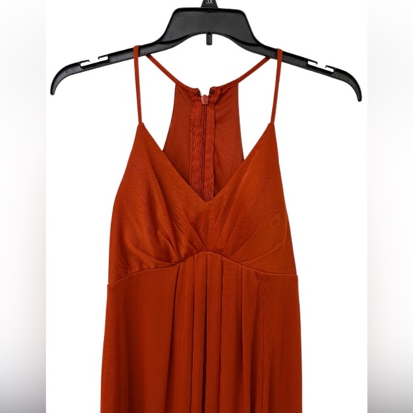 Azazie Rust Maxi Dress Size A8 - Picture 5 of 9